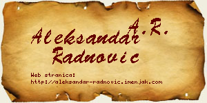 Aleksandar Radnović vizit kartica
